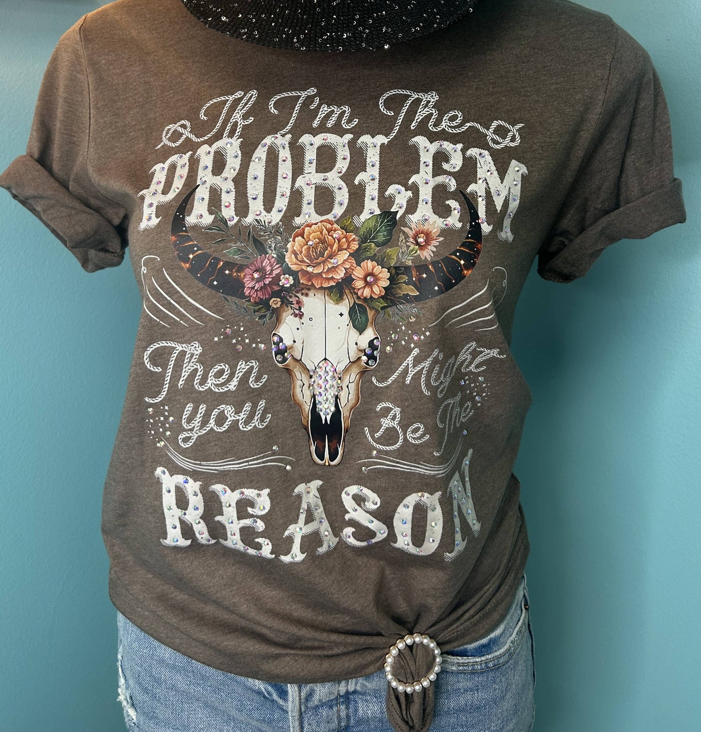 Tee Tie Round Gold with Pearls