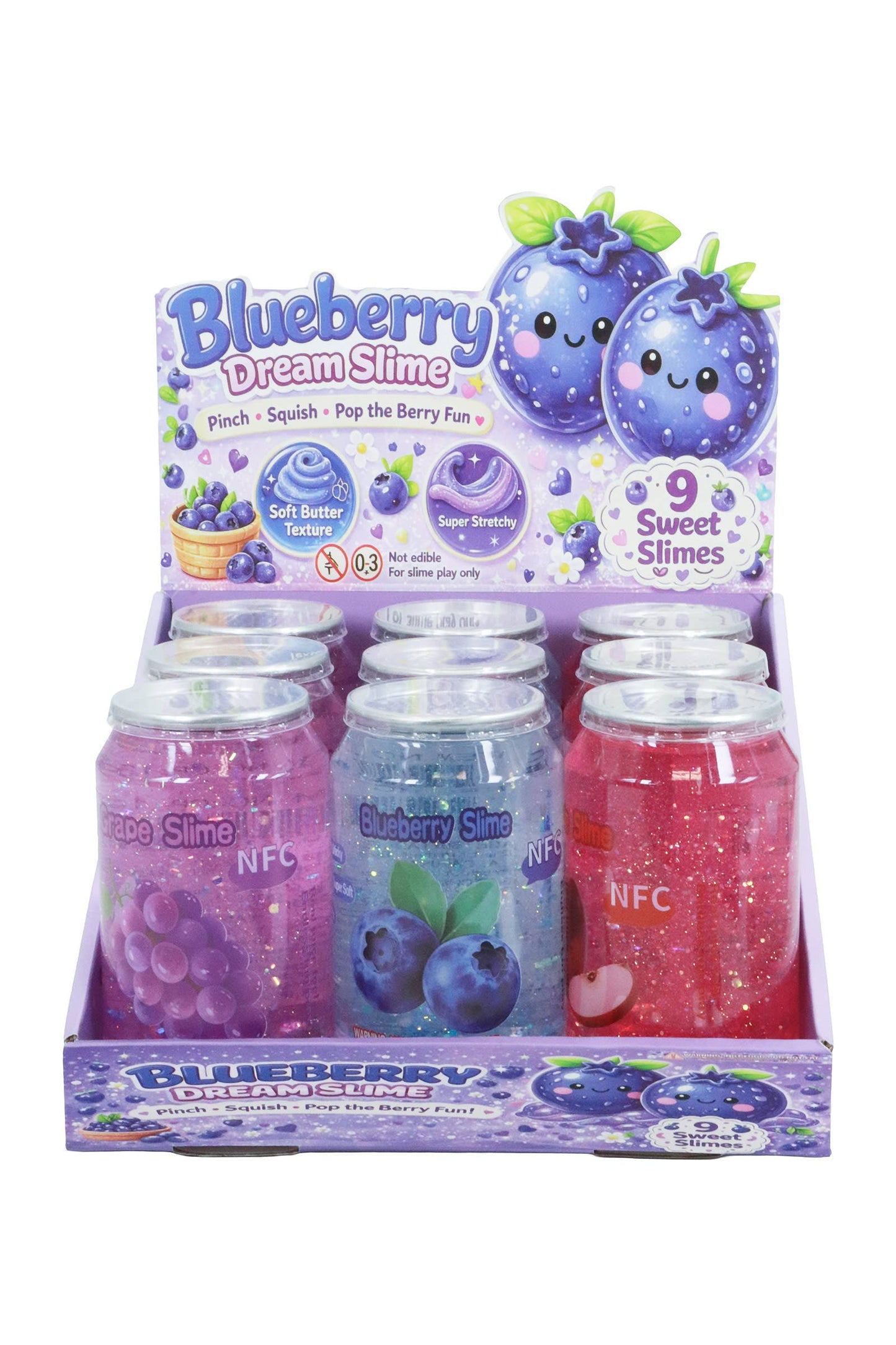 Sparkling Berry Apple Fruit Variety Soda Can Glitter Slime