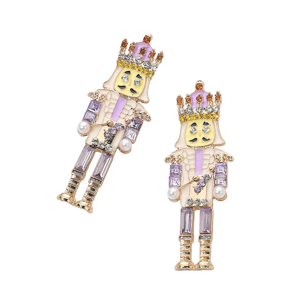 Embellished Pearl Nutcracker Earrings