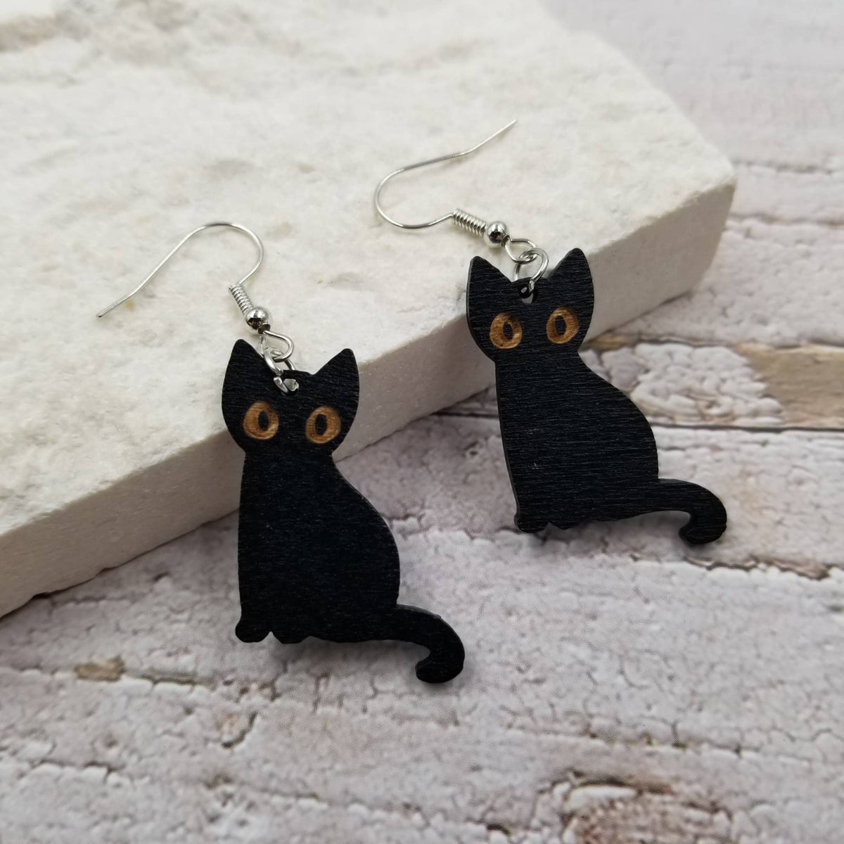 Halloween Black Cat Earrings