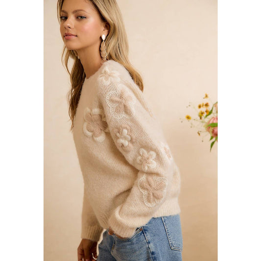 ELEGANT 3D FLORAL BIBI SWEATER SHIPS OCT 20th