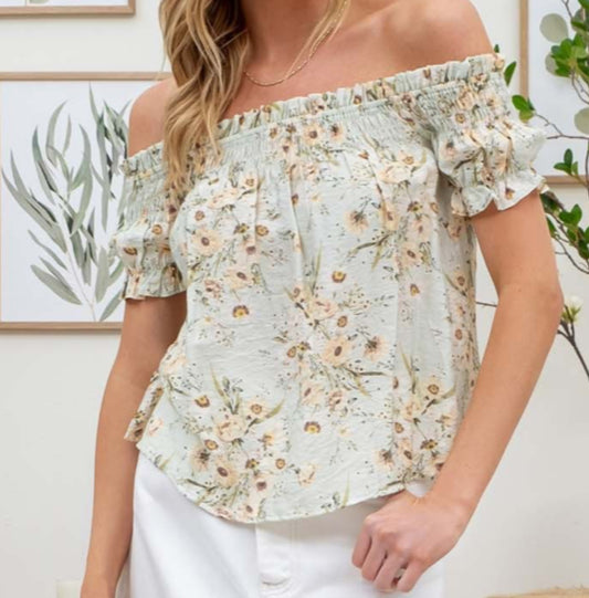 Off The Shoulder Floral Top