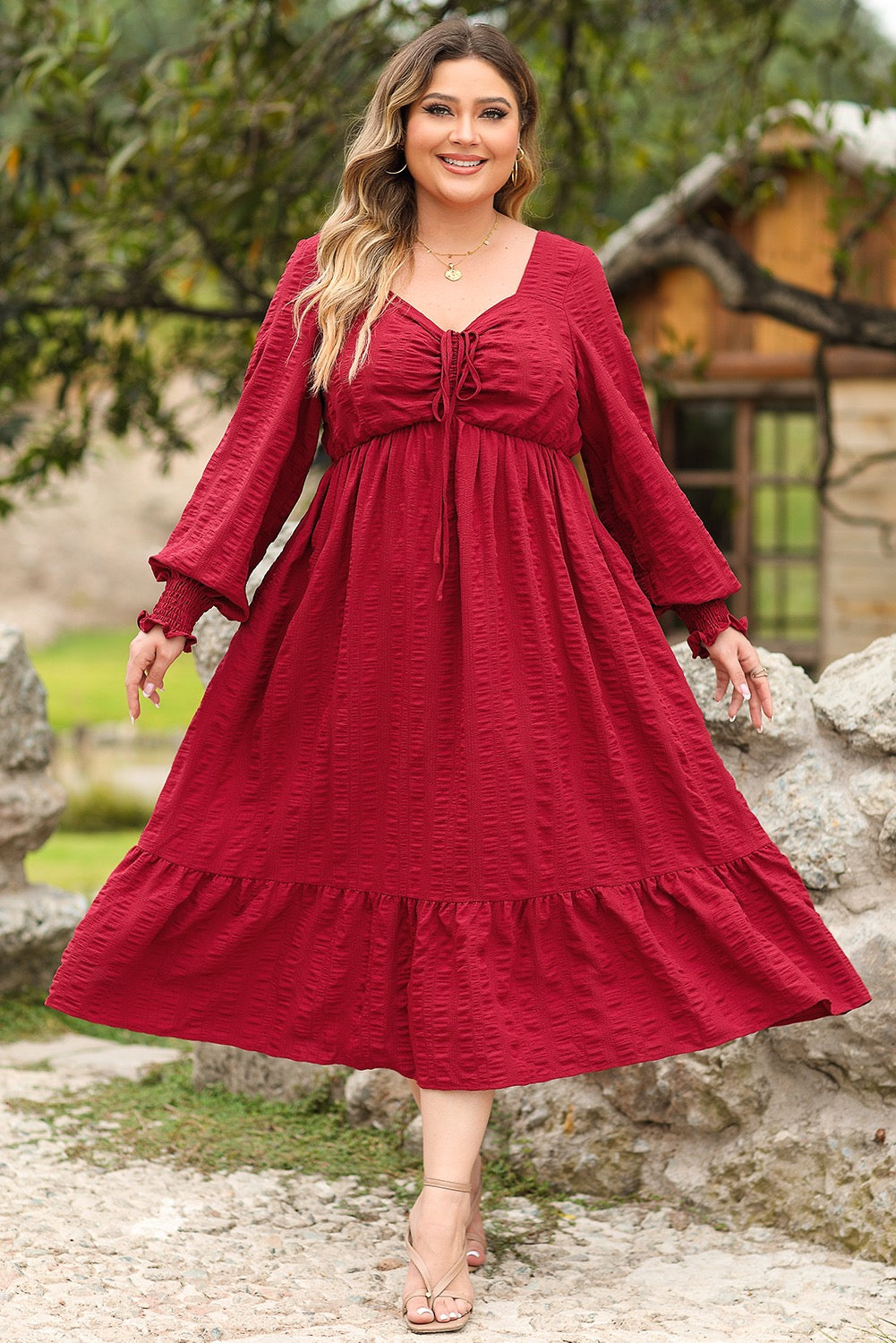 Curvy Red Christmas Dress