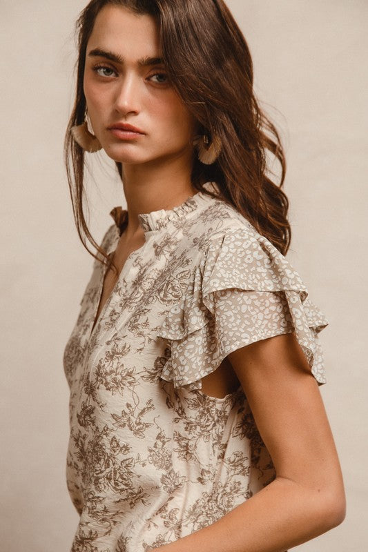 Rhea Ruffle Sleeve Top
