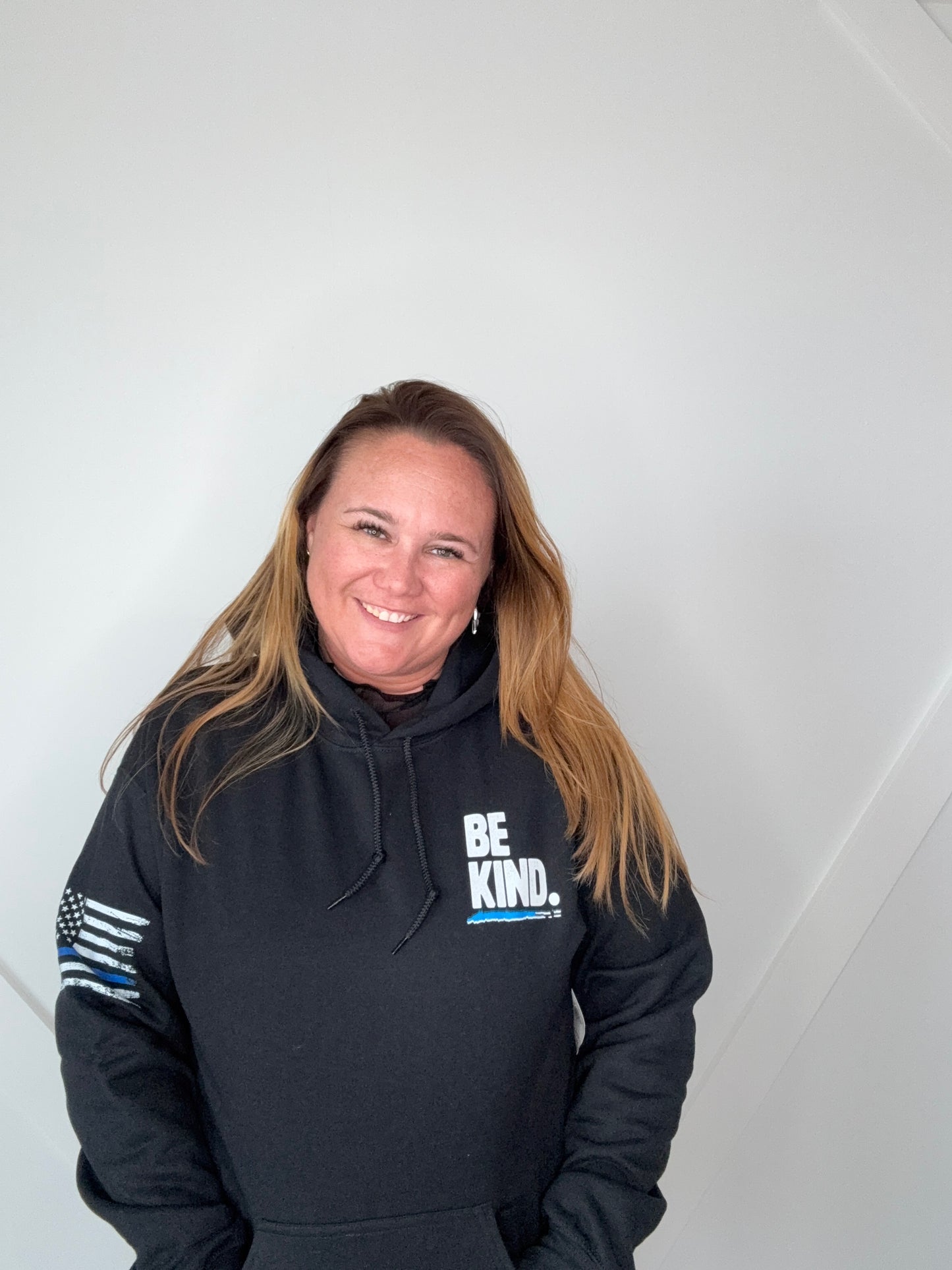 Be Kind Blue Line Hoodie