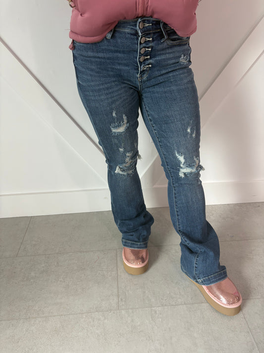 Trouser Flare Mid Jeans