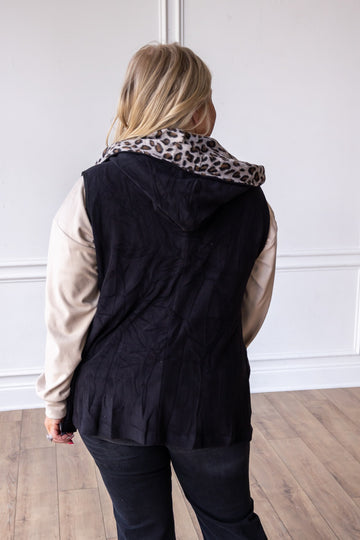 Black Leopard Vest