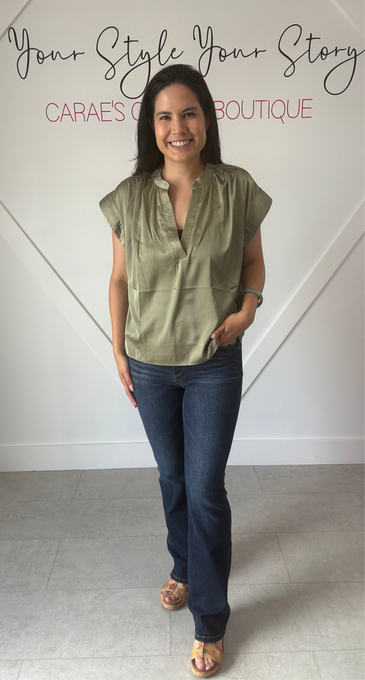 V-Neck Silky Fall Top