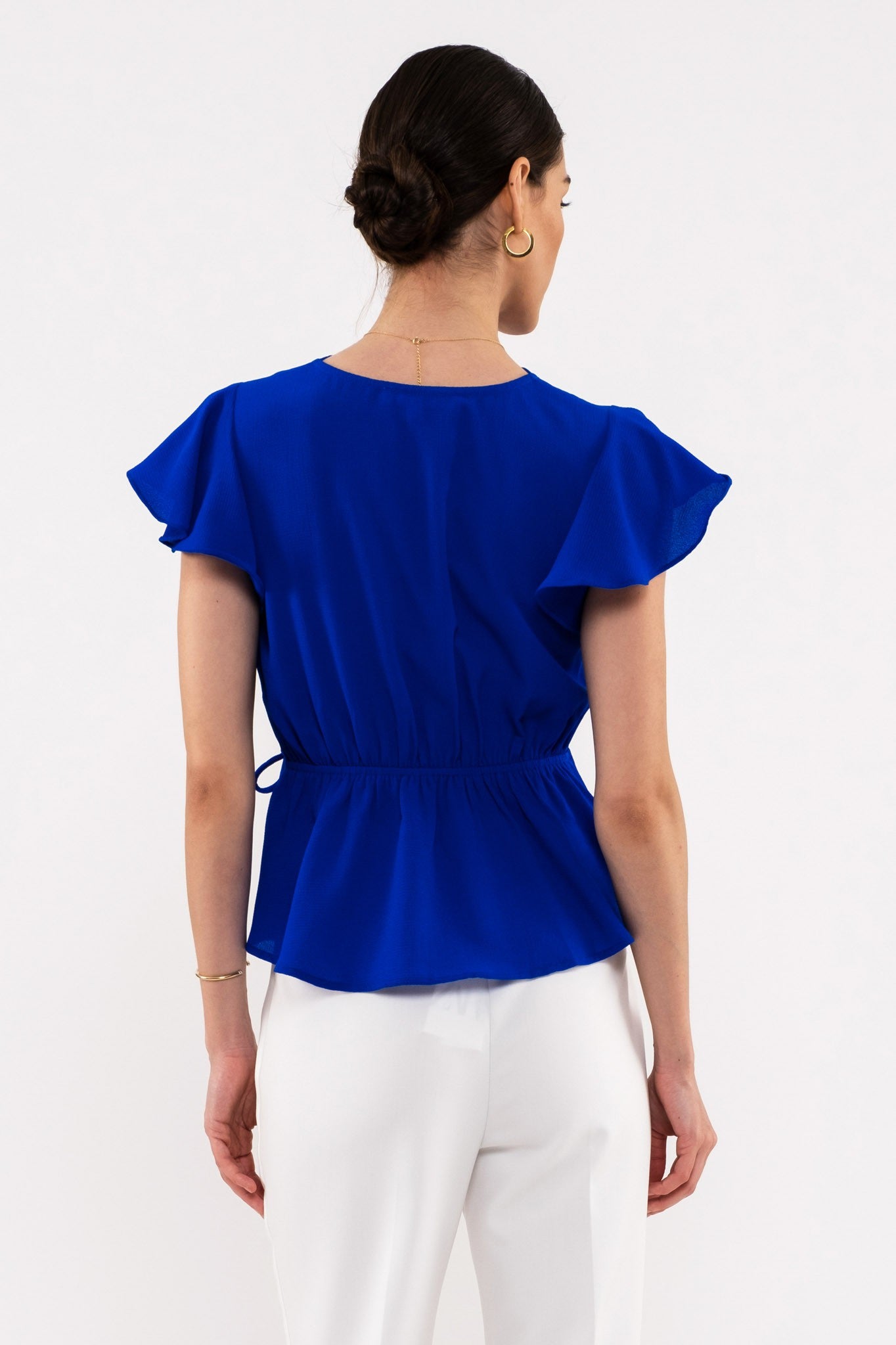 Blue Wrap Top