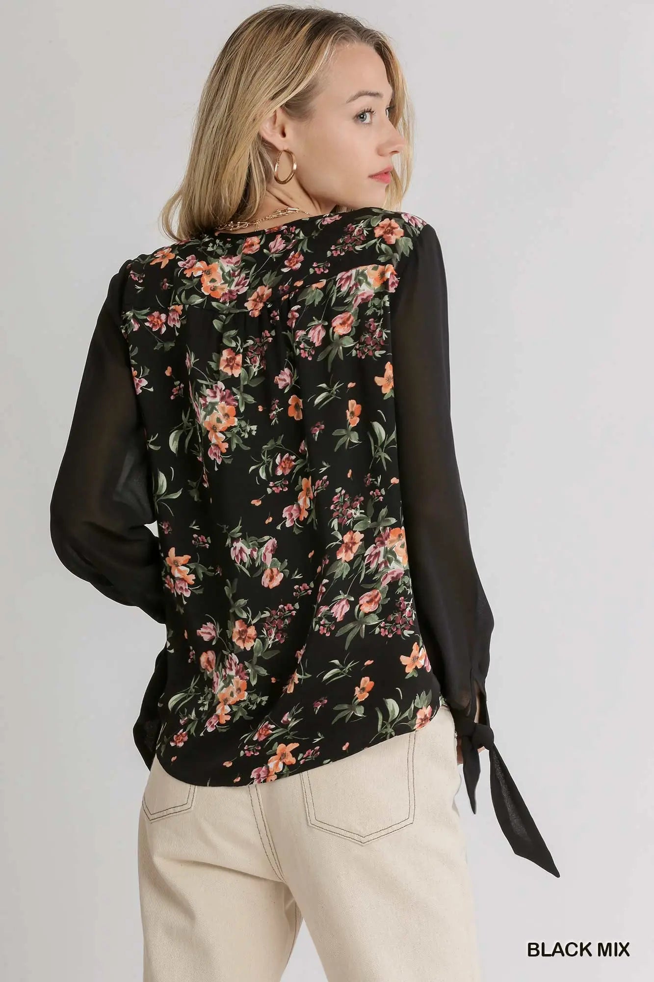 Floral N Tie Top