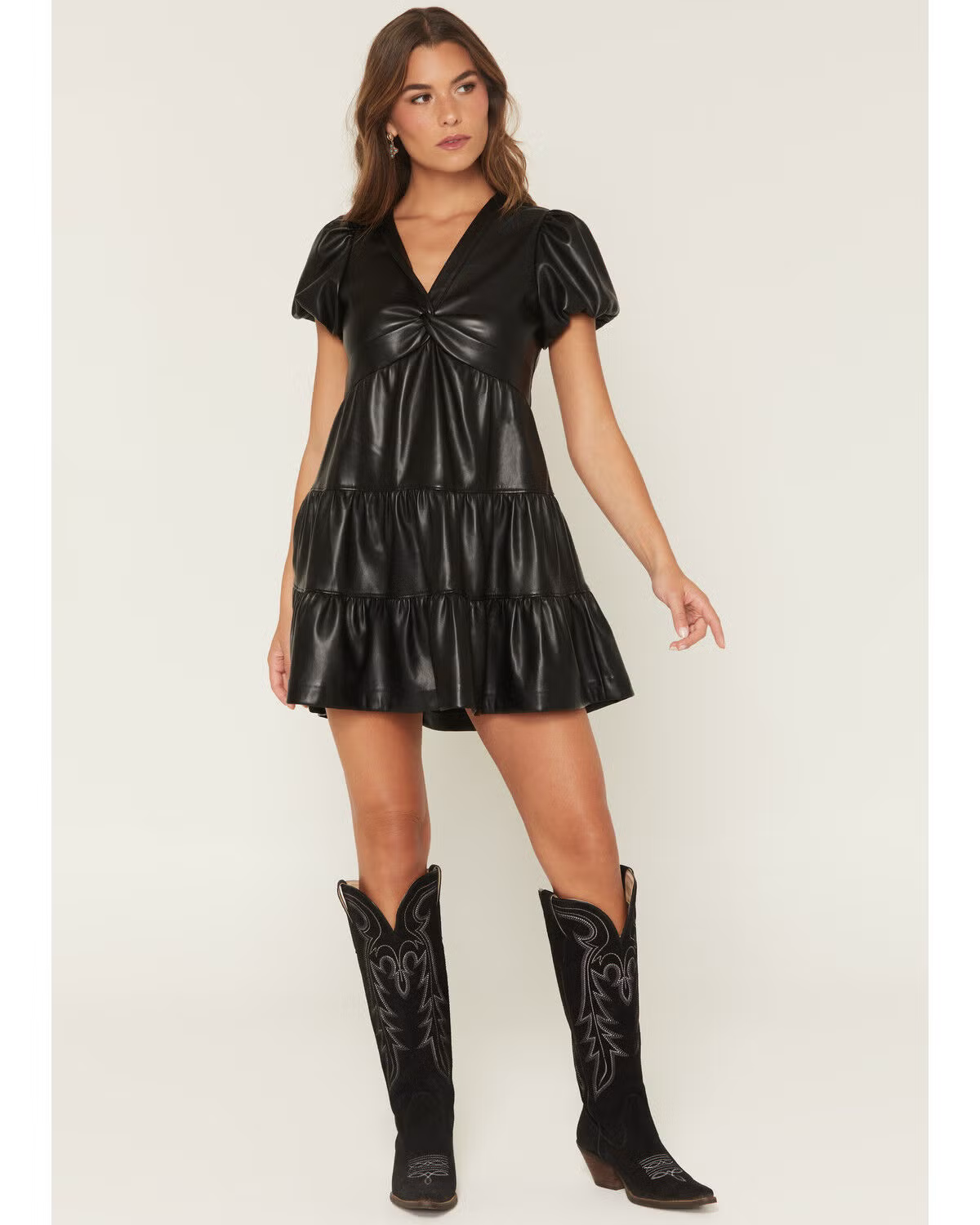 Skies Are Blue Leather Dress