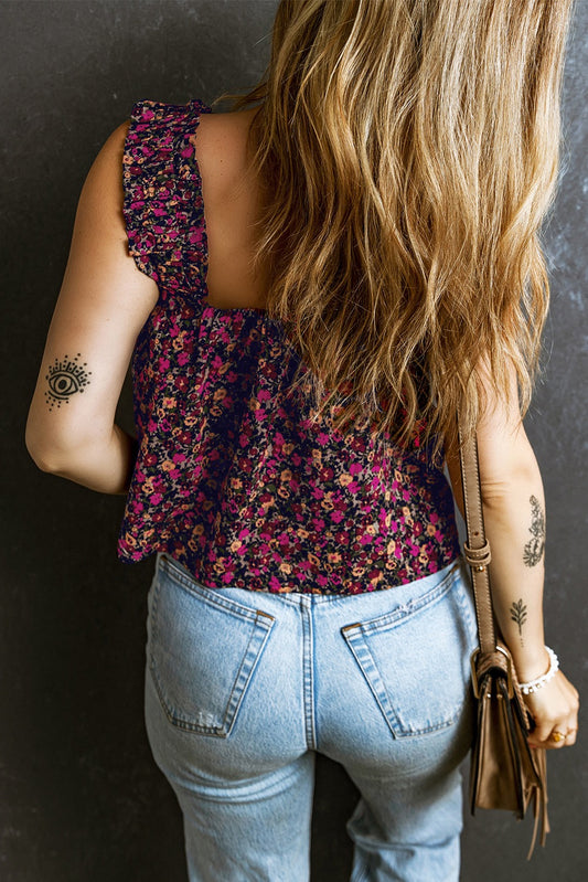 Floral Crop Tank