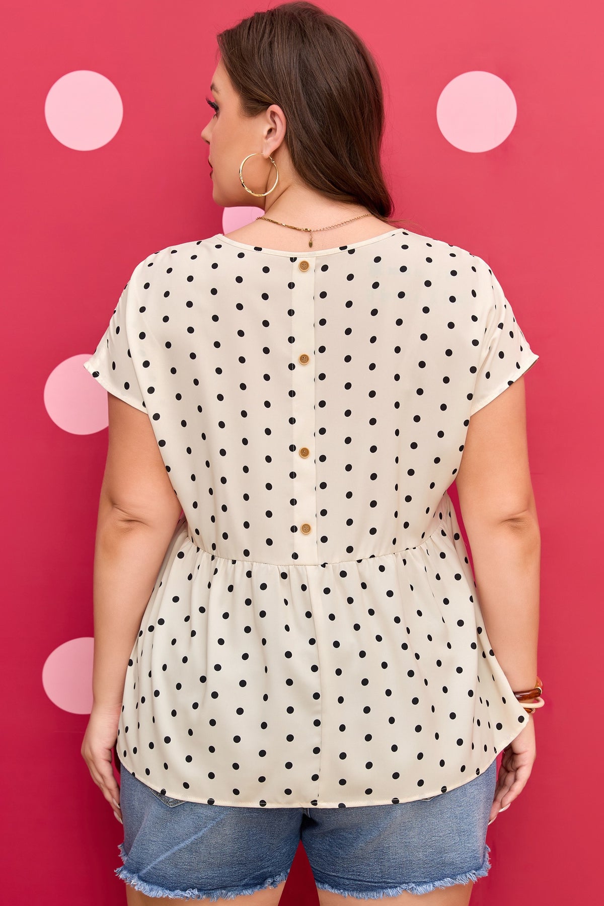 Polka Dot Curvy Top