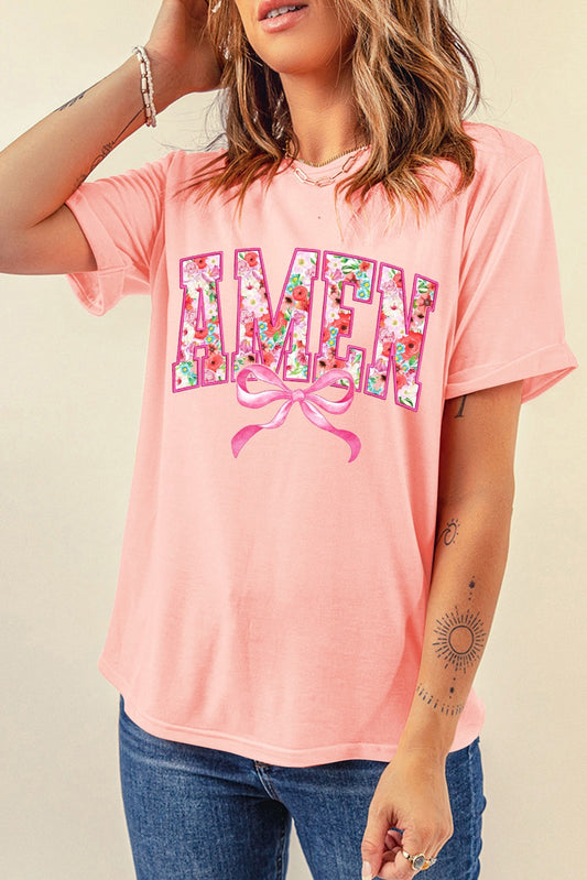 Amen pink Tee