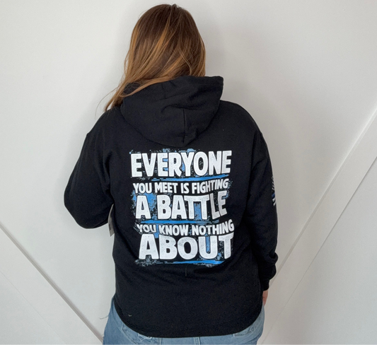Be Kind Blue Line Hoodie