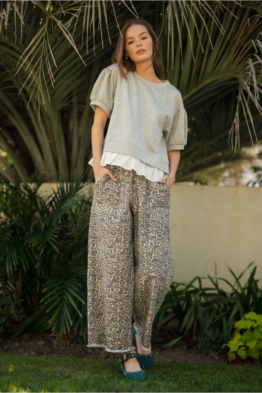 Jodifl Cheetah Vintage Wide Leg Fall Jean