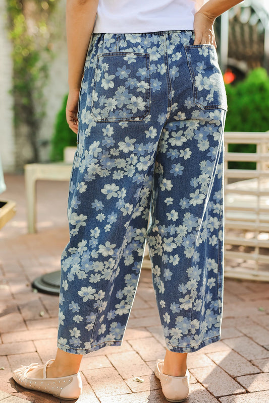 Floral Barrel Jeans
