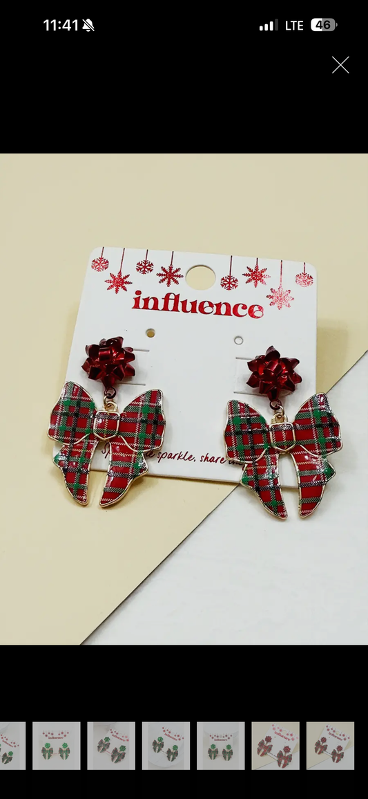 Christmas Bow Match Earrings