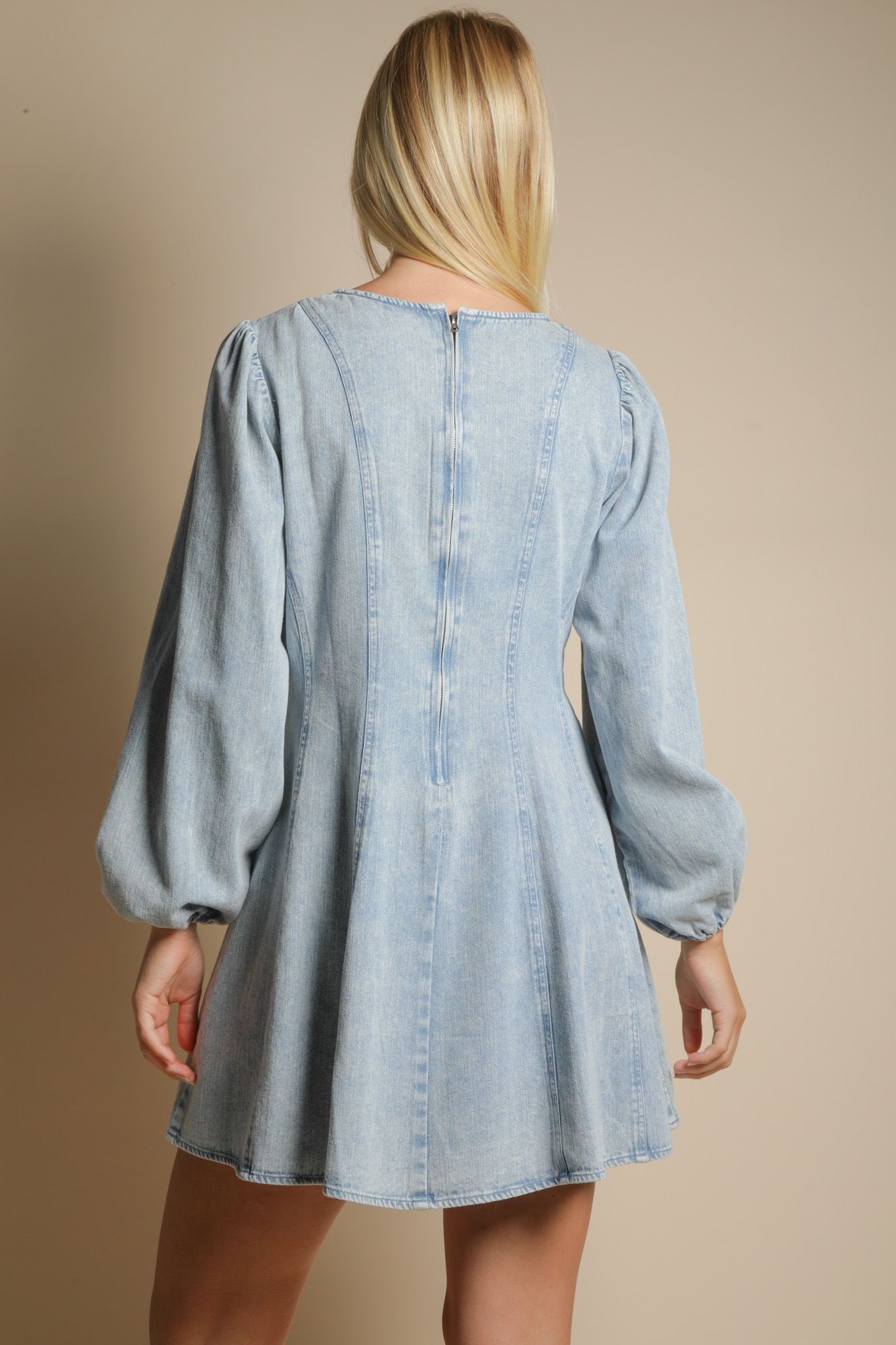 Very J Denim Jean Sleeve Dress