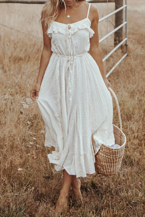White Flowy Dot dress