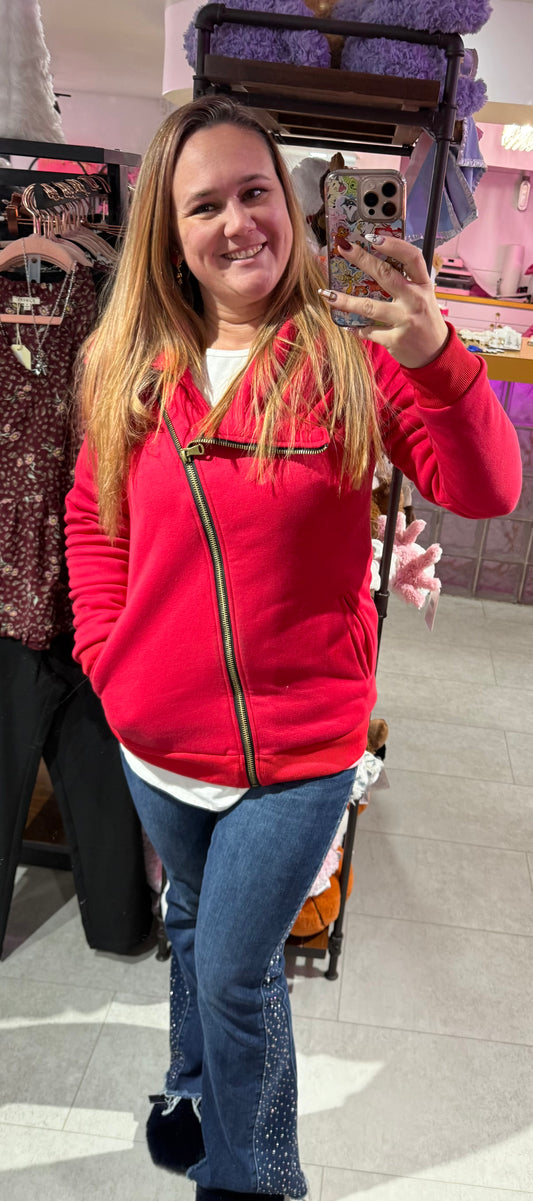 Michelle Mae Quinn Valentine Fire Red Jacket