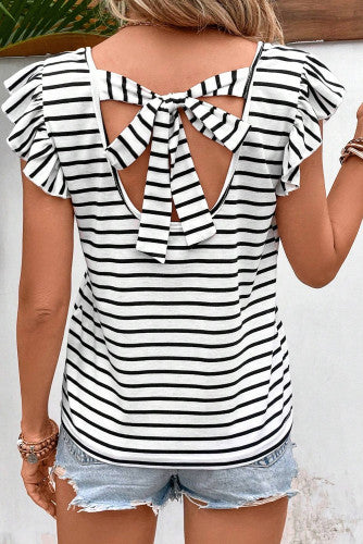 Black N White Bow Top