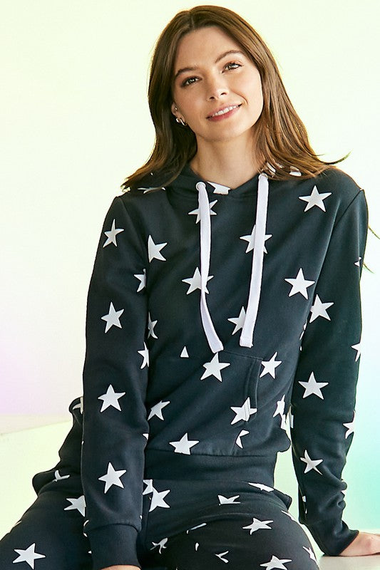 Fleece All-Over Star Hoodie