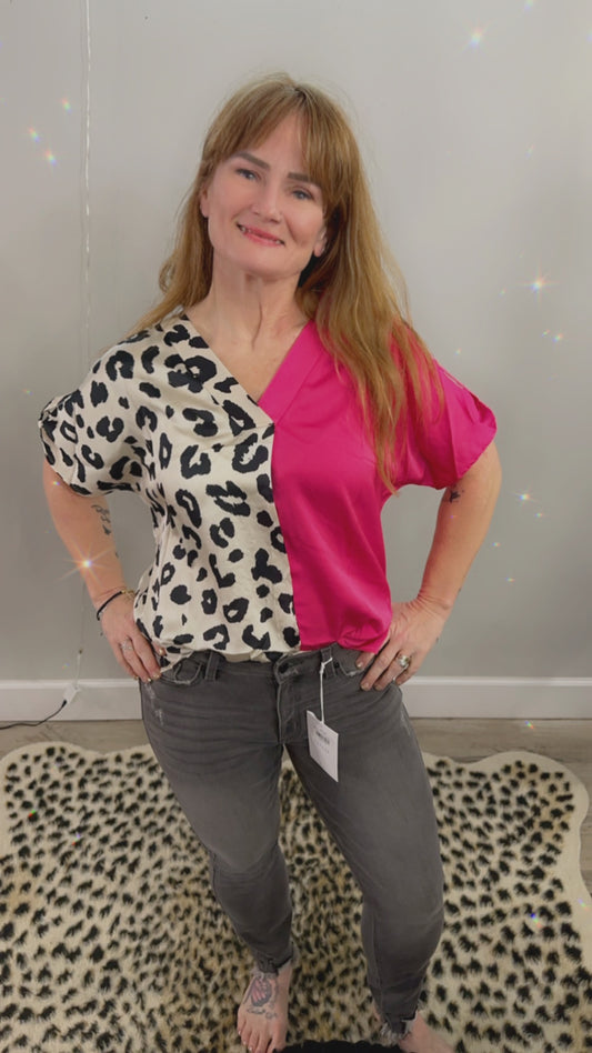 Pink Leopard Top sale