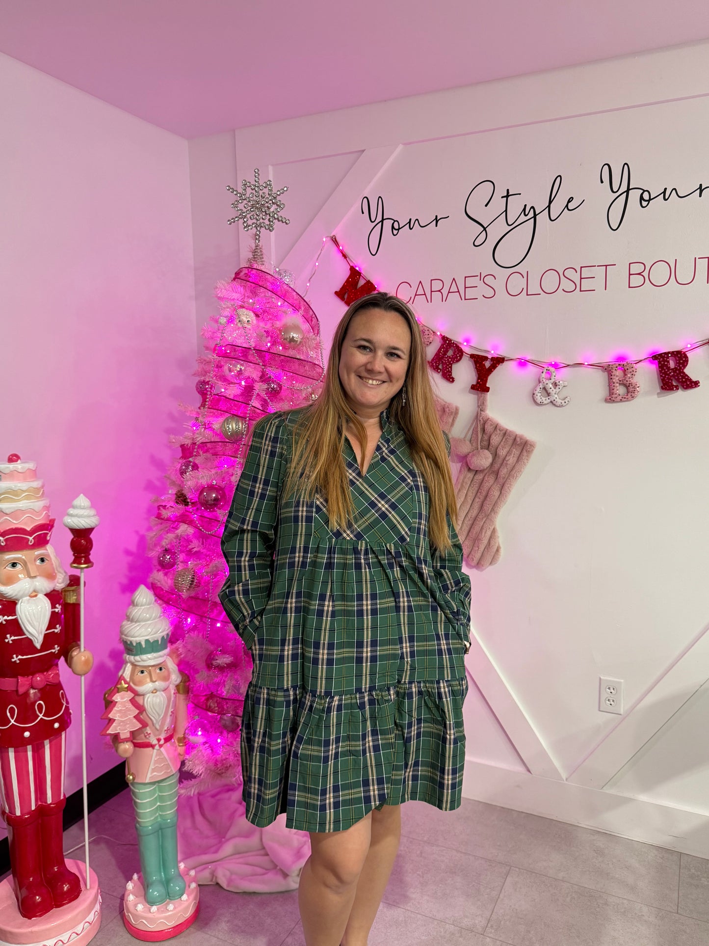 Green Plaid Christmas dress