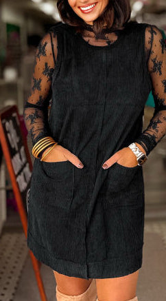 Corduroy Sleeveless mini dress