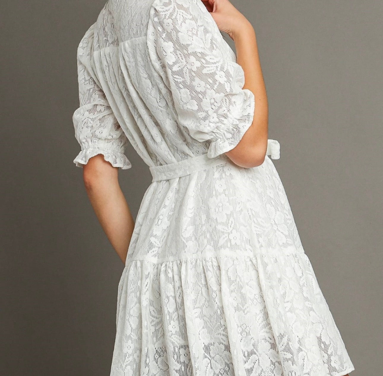White Lace N Floral Umgee Dress