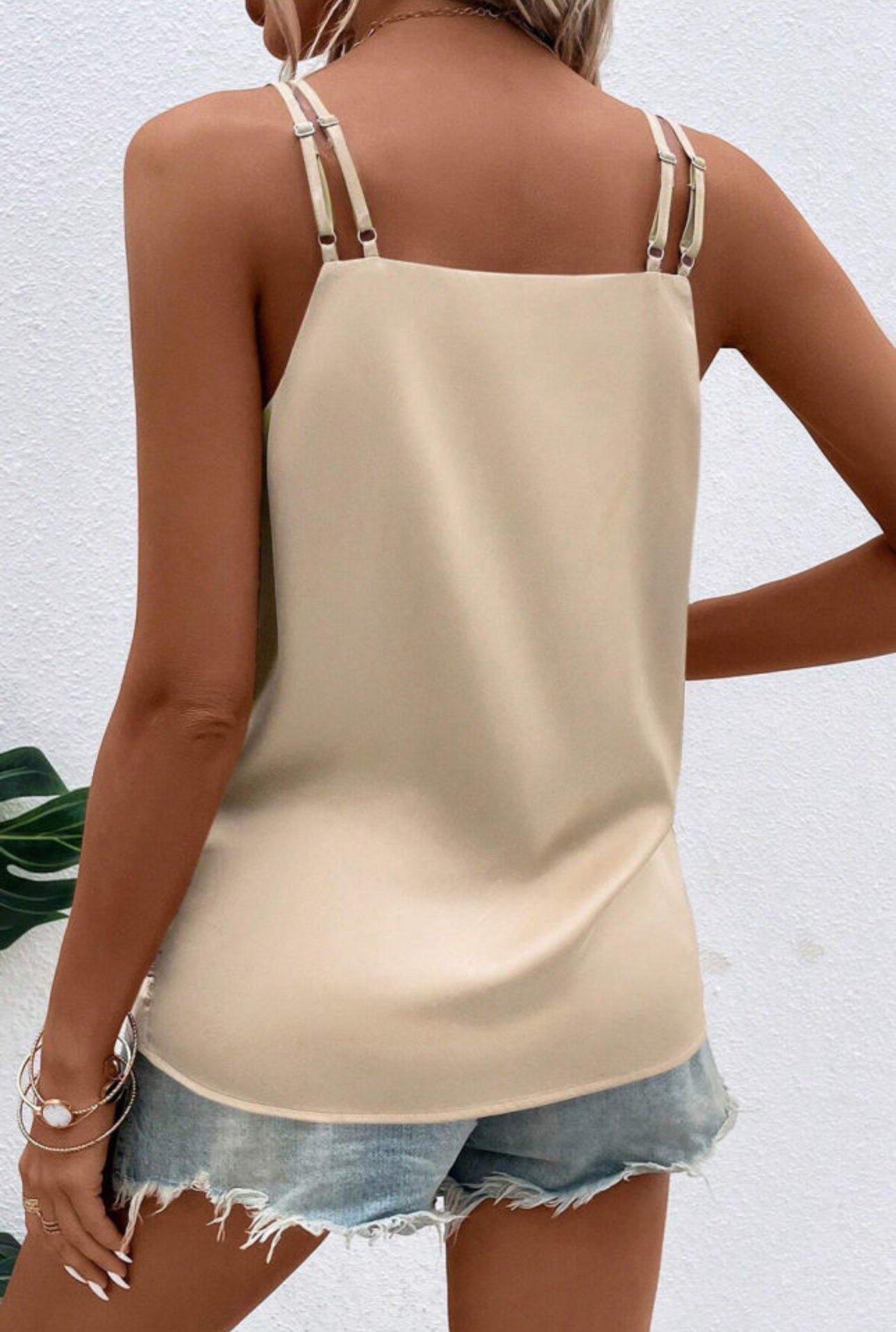 Apricot Wrap Silk Tank Top