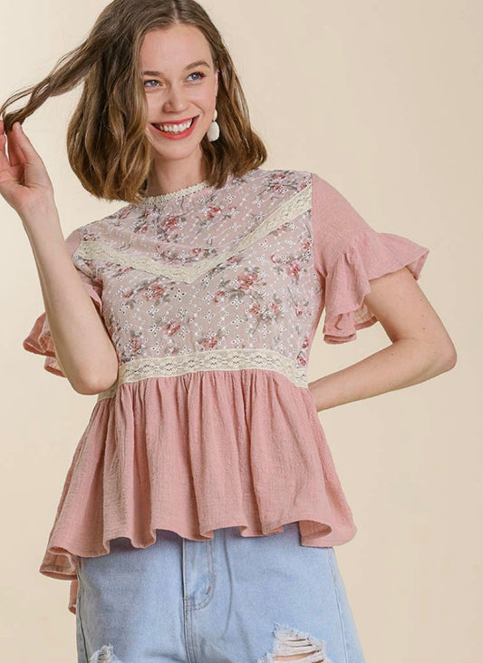 Rose N Lace Spring Top