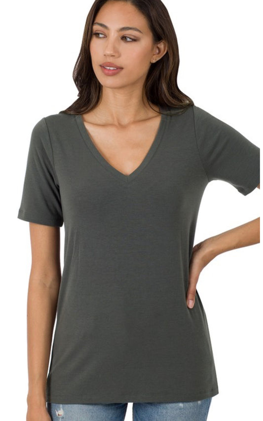 Zenana VNECK Basic Tee