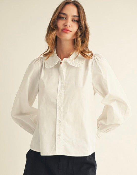 Ruffle Oxford Top