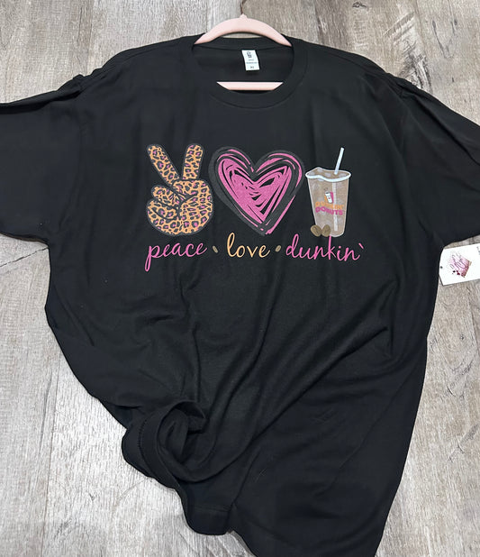 Peace Love Dunkin Tee