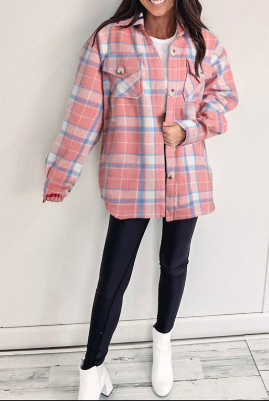 Pink N Plaid Shacket