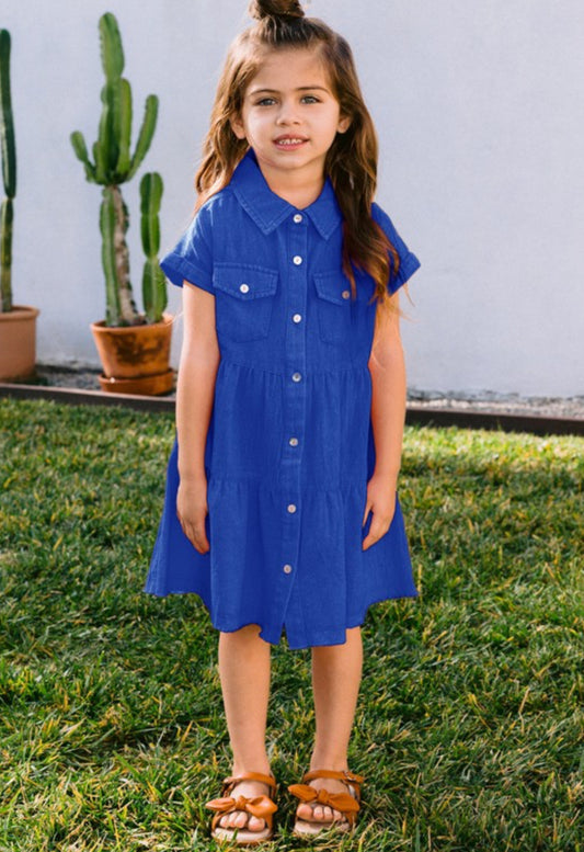 Girls Washed Denim Dress