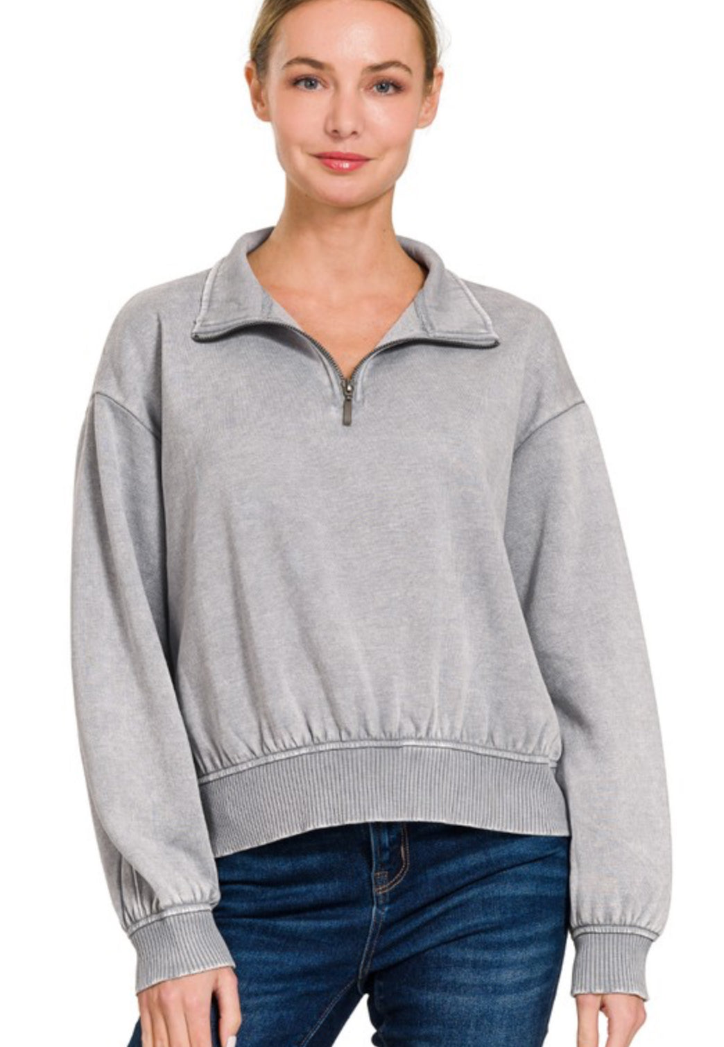 1/4 Zip Zenana Pull over Sweater