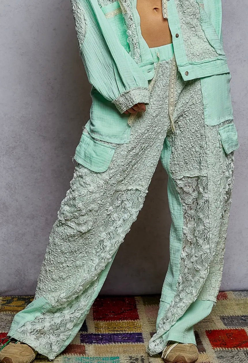 POL Lace Wide Leg Pant