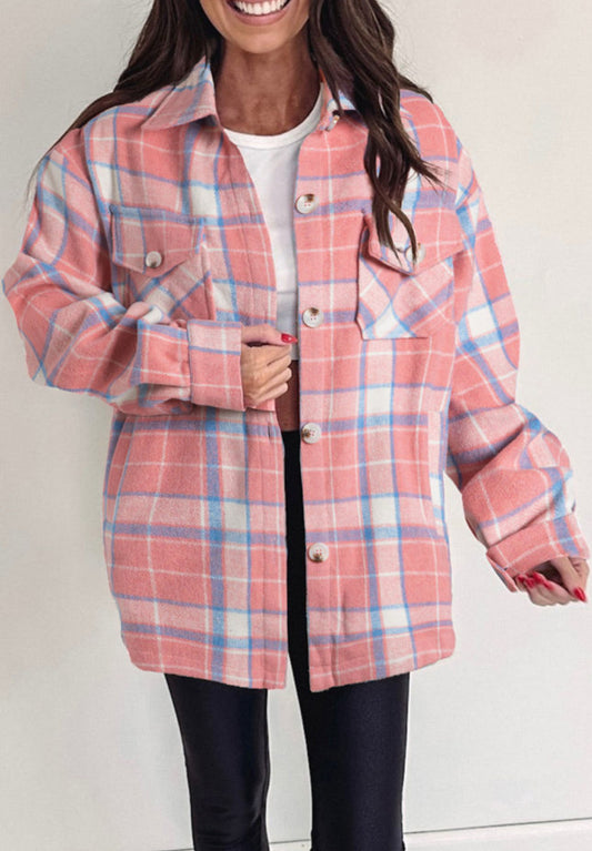 Pink N Plaid Shacket
