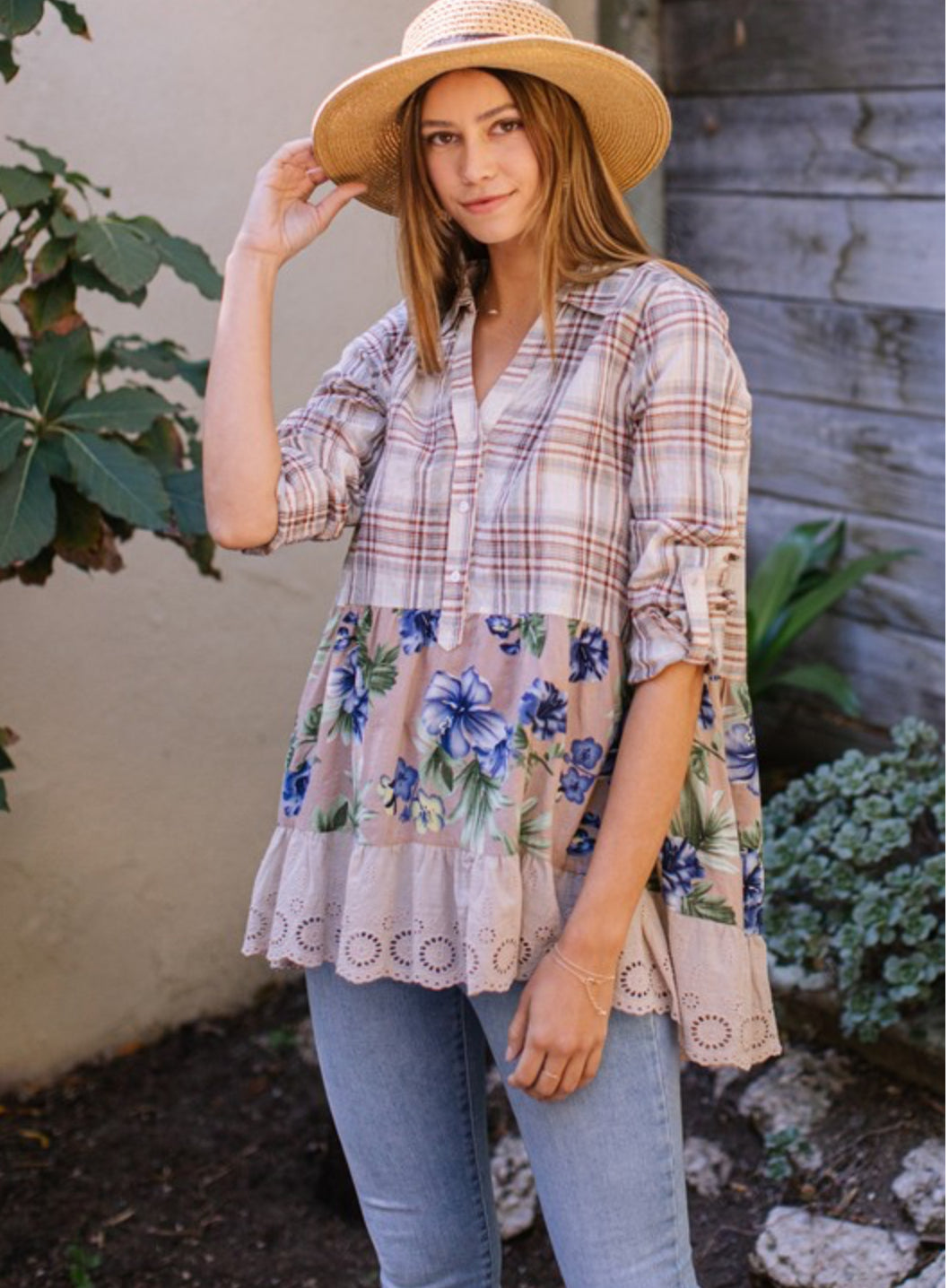 Flowy Floral Long Sleeve Blouse