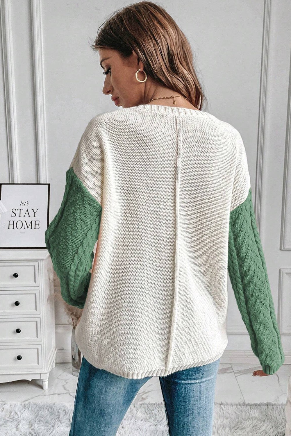 Vineyard Green Color Block Sweater