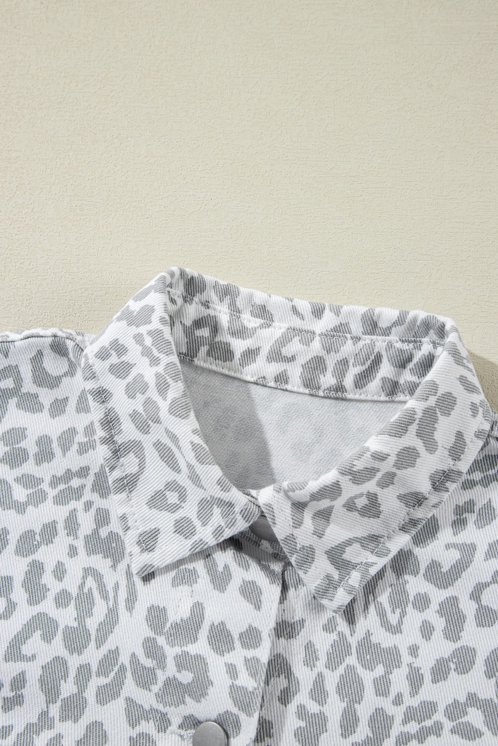 White Leopard Jean Jacket