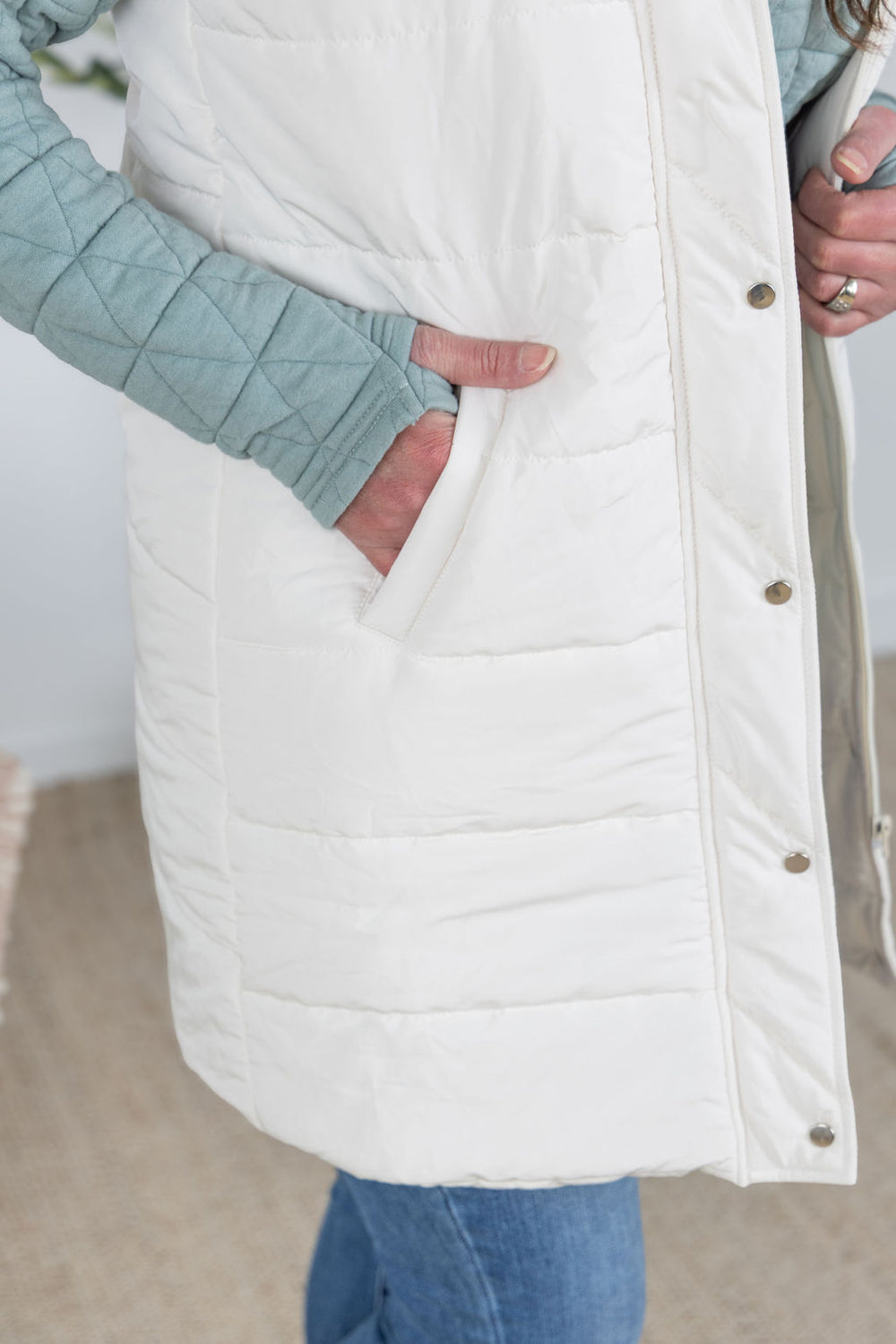 Michelle Mae Harlow Long Cream Vest