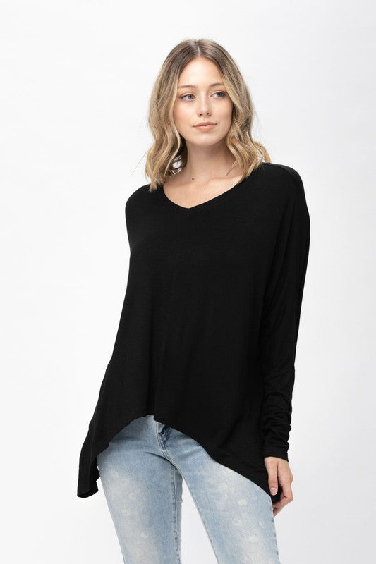 Tunic Oversized Curved Hem Top