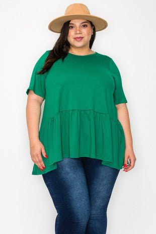 Plus Frill Hem Tunic Top