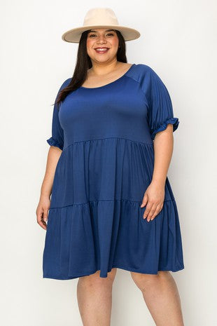 Plus Tiered Ruffle Dress