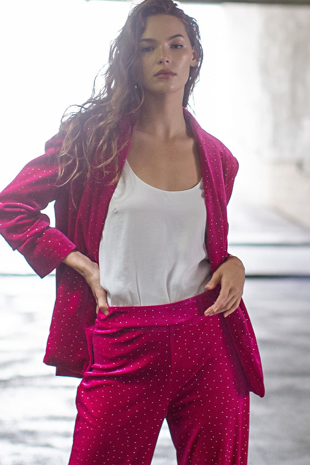 Sale Rhinestone Carazy Pink Blazer