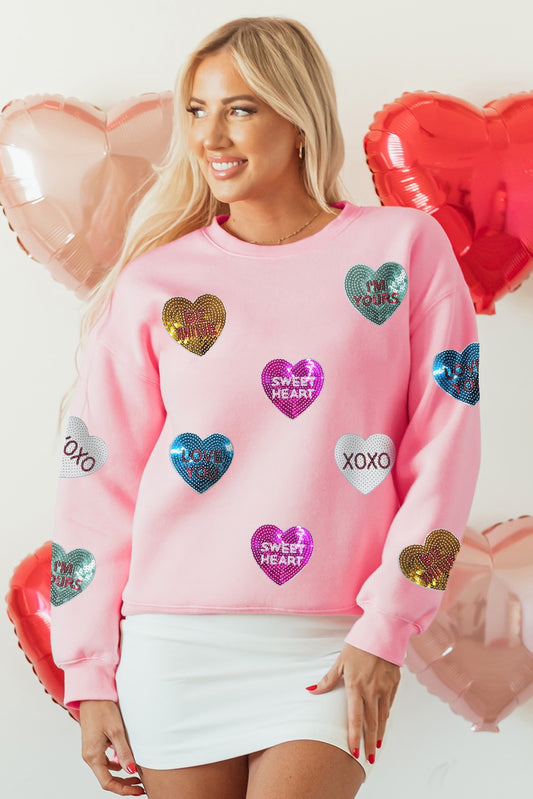 Sequin Heart Candy Sweater